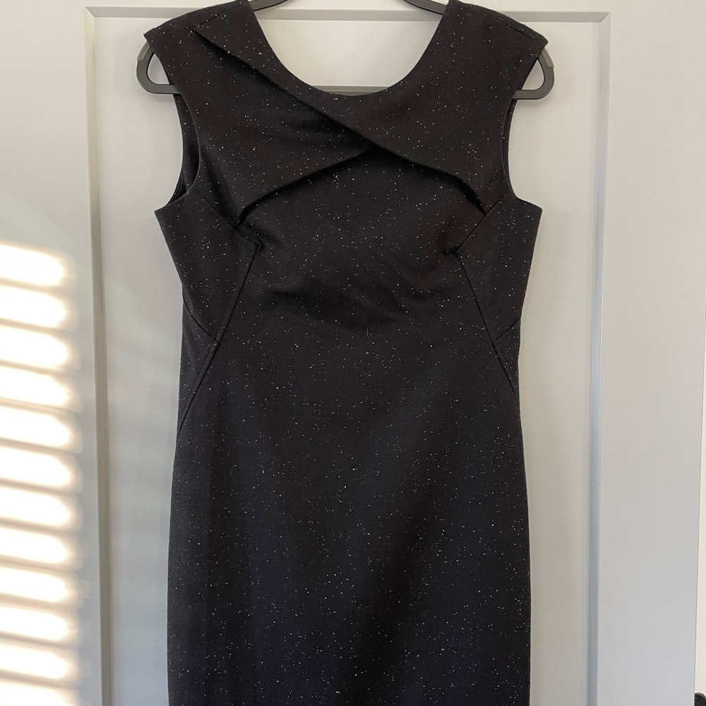 Speckled Black and White Midi Dress